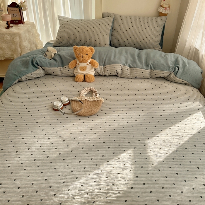 91家纺网 家纺一手货源 找家纺 瑞钰 2025新款甄选三层纱印花四件套 雨爱