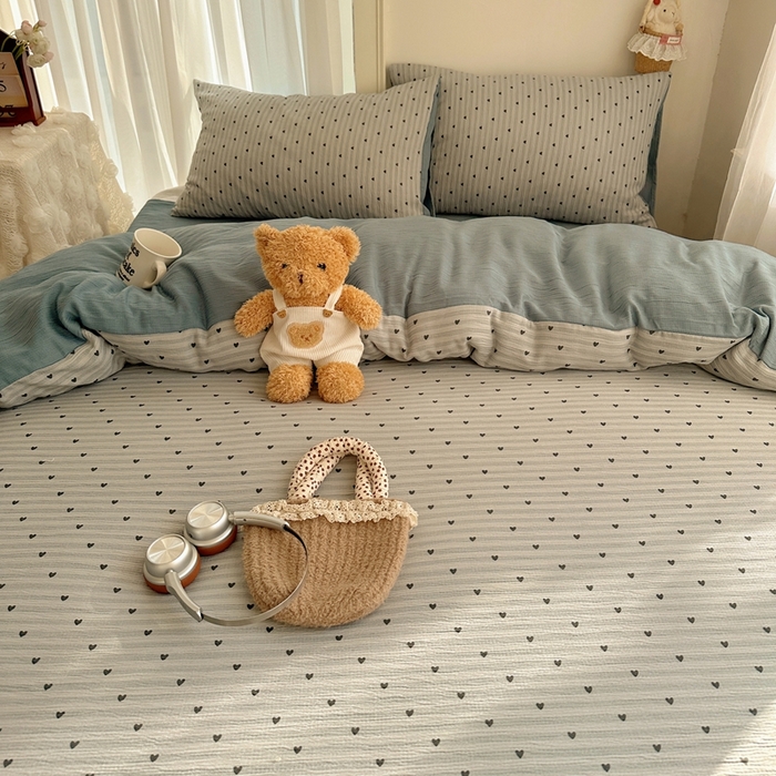 91家纺网 家纺一手货源 找家纺 瑞钰 2025新款甄选三层纱印花四件套 雨爱