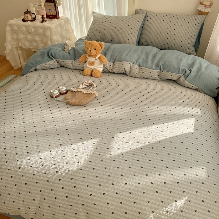 91家纺网 家纺一手货源 找家纺 瑞钰 2025新款甄选三层纱印花四件套 雨爱