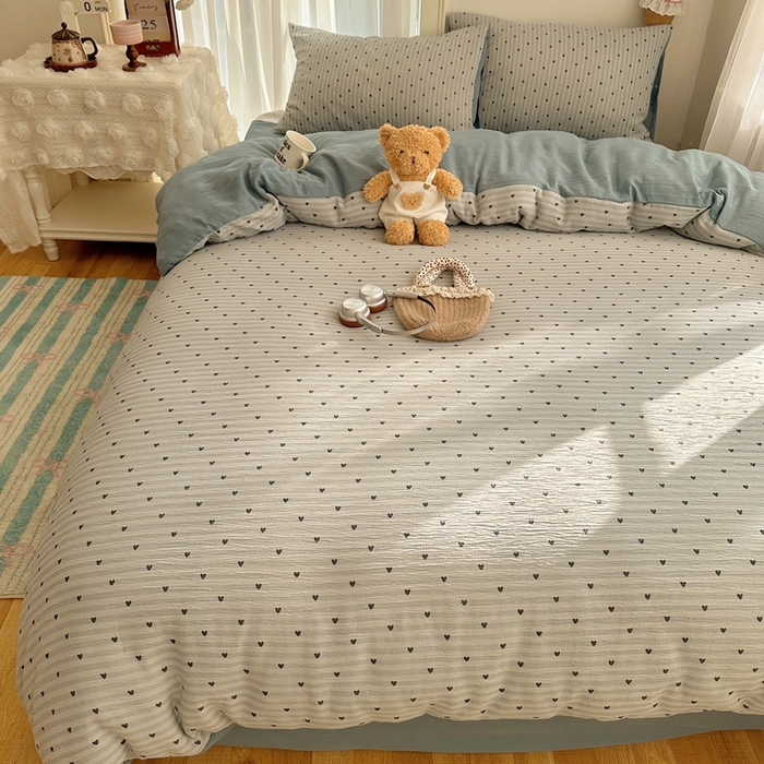 91家纺网 家纺一手货源 找家纺 瑞钰 2025新款甄选三层纱印花四件套 雨爱