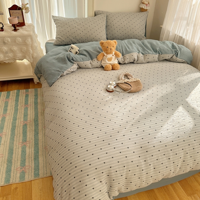 91家纺网 家纺一手货源 找家纺 瑞钰 2025新款甄选三层纱印花四件套 雨爱