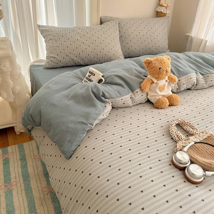 91家纺网 家纺一手货源 找家纺 瑞钰 2025新款甄选三层纱印花四件套 雨爱