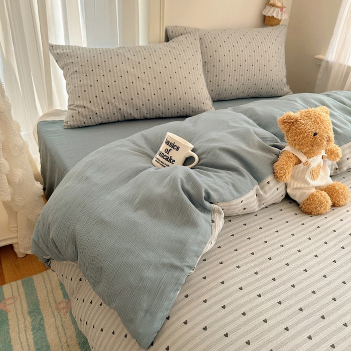 91家纺网 家纺一手货源 找家纺 瑞钰 2025新款甄选三层纱印花四件套 雨爱