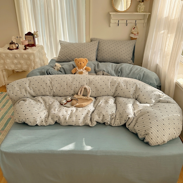 91家纺网 家纺一手货源 找家纺 瑞钰 2025新款甄选三层纱印花四件套 雨爱