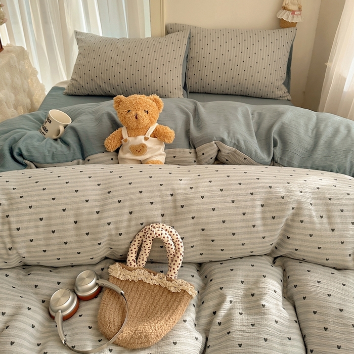 91家纺网 家纺一手货源 找家纺 瑞钰 2025新款甄选三层纱印花四件套 雨爱