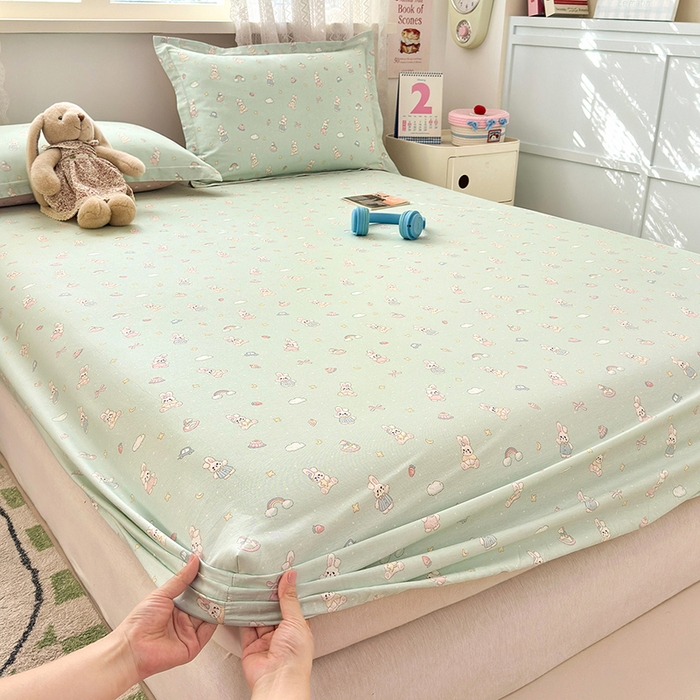 91家纺网 家纺一手货源 找家纺 拾物记 2026新款第一批12868A类全棉单品床笠系列（床笠宽度预留10厘米缩水尺寸, 90x200床笠高度15厘米，适合4-15厘米学生床垫使用，其他尺寸床笠高28cm 适合4-28厘米床垫使