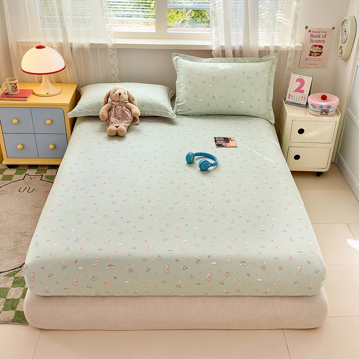 91家纺网 家纺一手货源 找家纺 拾物记 2026新款第一批12868A类全棉单品床笠系列（床笠宽度预留10厘米缩水尺寸, 90x200床笠高度15厘米，适合4-15厘米学生床垫使用，其他尺寸床笠高28cm 适合4-28厘米床垫使