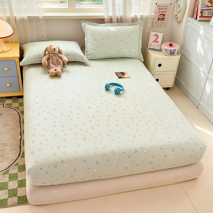 91家纺网 家纺一手货源 找家纺 拾物记 2026新款第一批12868A类全棉单品床笠系列（床笠宽度预留10厘米缩水尺寸, 90x200床笠高度15厘米，适合4-15厘米学生床垫使用，其他尺寸床笠高28cm 适合4-28厘米床垫使