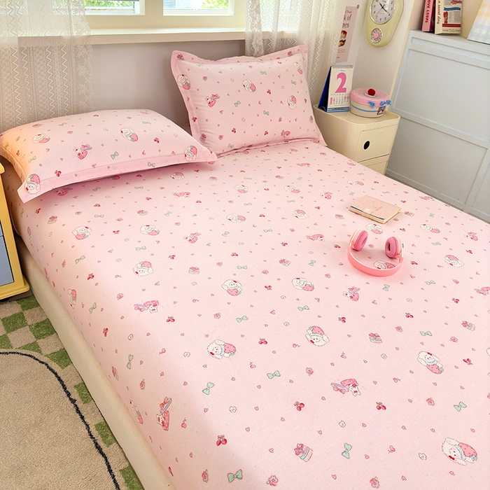 91家纺网 家纺一手货源 找家纺 拾物记 2026新款第一批12868A类全棉单品床笠系列（床笠宽度预留10厘米缩水尺寸, 90x200床笠高度15厘米，适合4-15厘米学生床垫使用，其他尺寸床笠高28cm 适合4-28厘米床垫使