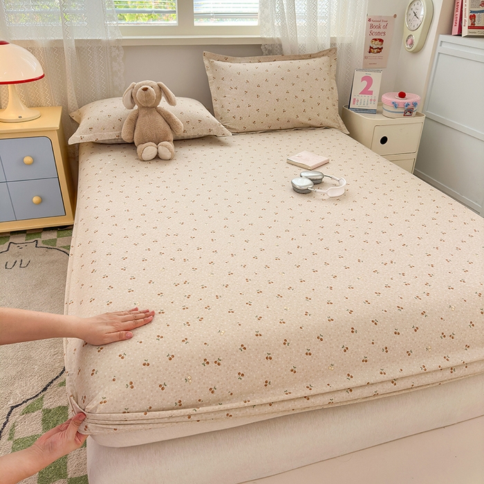 91家纺网 家纺一手货源 找家纺 拾物记 2026新款第一批12868A类全棉单品床笠系列（床笠宽度预留10厘米缩水尺寸, 90x200床笠高度15厘米，适合4-15厘米学生床垫使用，其他尺寸床笠高28cm 适合4-28厘米床垫使