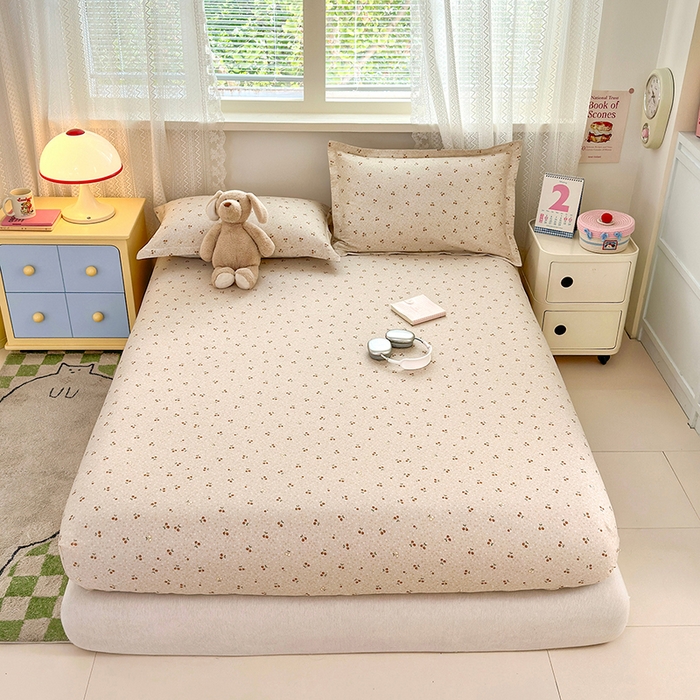 91家纺网 家纺一手货源 找家纺 拾物记 2026新款第一批12868A类全棉单品床笠系列（床笠宽度预留10厘米缩水尺寸, 90x200床笠高度15厘米，适合4-15厘米学生床垫使用，其他尺寸床笠高28cm 适合4-28厘米床垫使