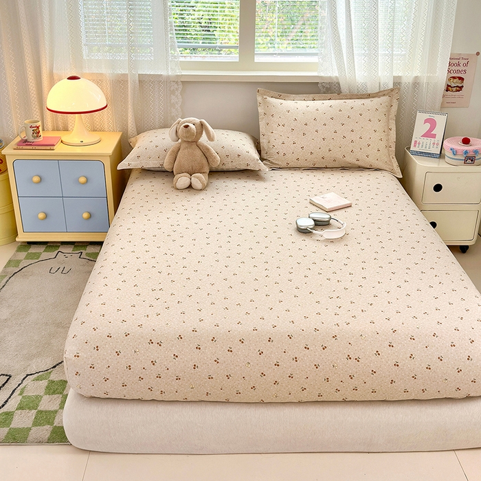 91家纺网 家纺一手货源 找家纺 拾物记 2026新款第一批12868A类全棉单品床笠系列（床笠宽度预留10厘米缩水尺寸, 90x200床笠高度15厘米，适合4-15厘米学生床垫使用，其他尺寸床笠高28cm 适合4-28厘米床垫使