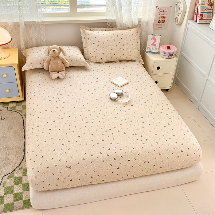 91家纺网 家纺一手货源 找家纺 拾物记 2026新款第一批12868A类全棉单品床笠系列（床笠宽度预留10厘米缩水尺寸, 90x200床笠高度15厘米，适合4-15厘米学生床垫使用，其他尺寸床笠高28cm 适合4-28厘米床垫使