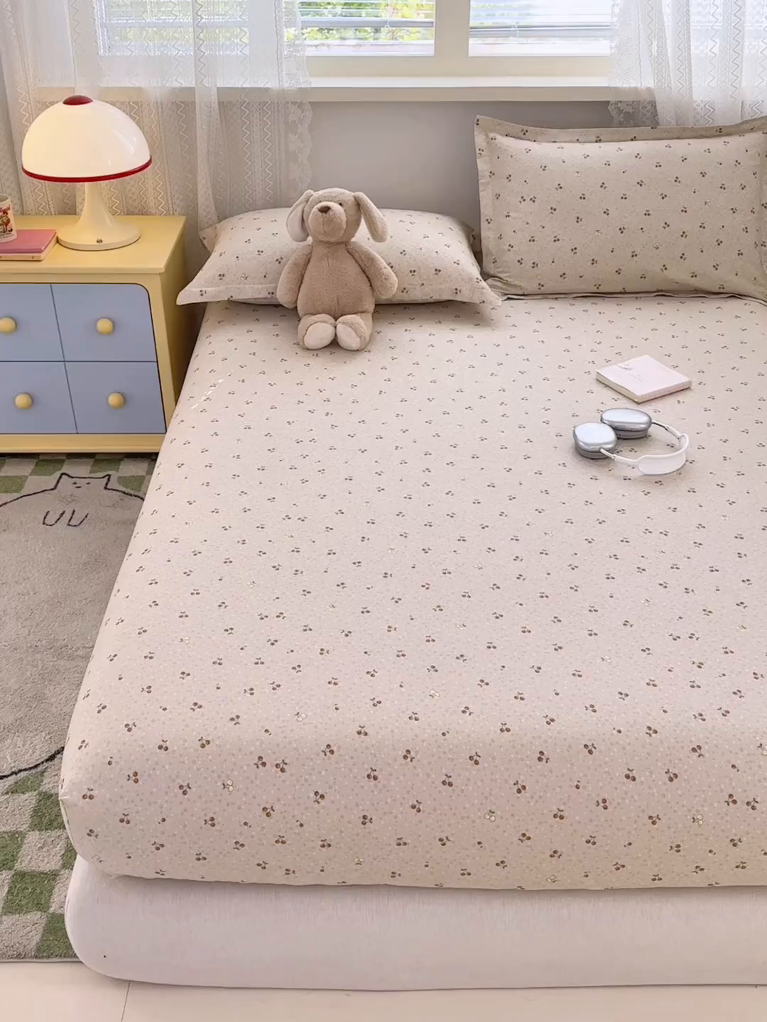 91家纺网 家纺一手货源 找家纺 拾物记 2026新款第一批12868A类全棉单品床笠系列（床笠宽度预留10厘米缩水尺寸, 90x200床笠高度15厘米，适合4-15厘米学生床垫使用，其他尺寸床笠高28cm 适合4-28厘米床垫使