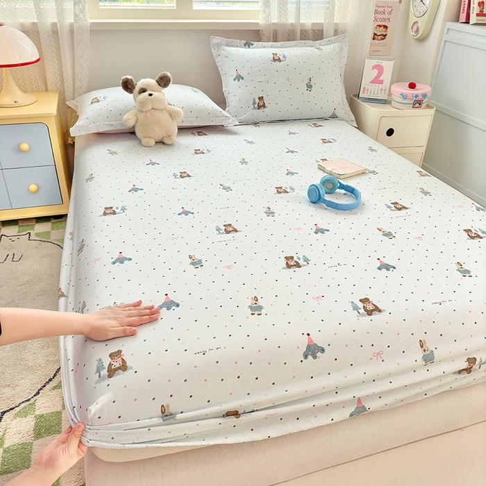 91家纺网 家纺一手货源 找家纺 拾物记 2026新款第一批12868A类全棉单品床笠系列（床笠宽度预留10厘米缩水尺寸, 90x200床笠高度15厘米，适合4-15厘米学生床垫使用，其他尺寸床笠高28cm 适合4-28厘米床垫使