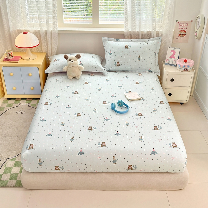 91家纺网 家纺一手货源 找家纺 拾物记 2026新款第一批12868A类全棉单品床笠系列（床笠宽度预留10厘米缩水尺寸, 90x200床笠高度15厘米，适合4-15厘米学生床垫使用，其他尺寸床笠高28cm 适合4-28厘米床垫使