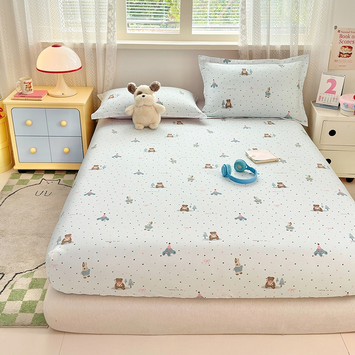 91家纺网 家纺一手货源 找家纺 拾物记 2026新款第一批12868A类全棉单品床笠系列（床笠宽度预留10厘米缩水尺寸, 90x200床笠高度15厘米，适合4-15厘米学生床垫使用，其他尺寸床笠高28cm 适合4-28厘米床垫使