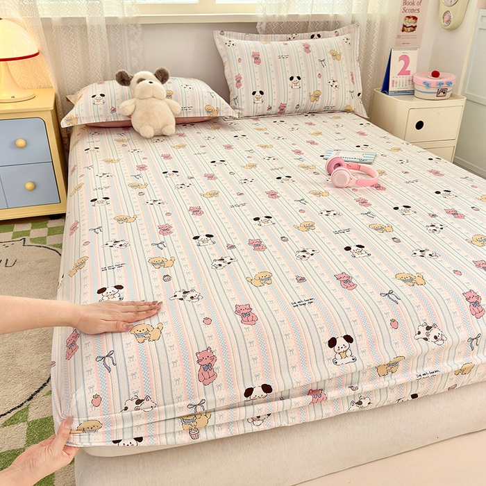 91家纺网 家纺一手货源 找家纺 拾物记 2026新款第一批12868A类全棉单品床笠系列（床笠宽度预留10厘米缩水尺寸, 90x200床笠高度15厘米，适合4-15厘米学生床垫使用，其他尺寸床笠高28cm 适合4-28厘米床垫使