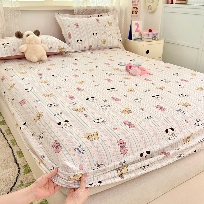 91家纺网 家纺一手货源 找家纺 拾物记 2026新款第一批12868A类全棉单品床笠系列（床笠宽度预留10厘米缩水尺寸, 90x200床笠高度15厘米，适合4-15厘米学生床垫使用，其他尺寸床笠高28cm 适合4-28厘米床垫使