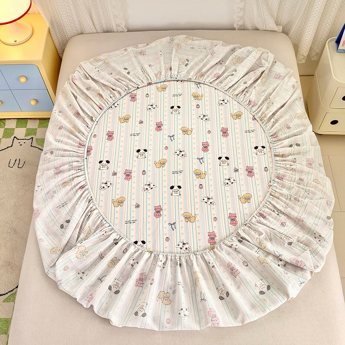 91家纺网 家纺一手货源 找家纺 拾物记 2026新款第一批12868A类全棉单品床笠系列（床笠宽度预留10厘米缩水尺寸, 90x200床笠高度15厘米，适合4-15厘米学生床垫使用，其他尺寸床笠高28cm 适合4-28厘米床垫使