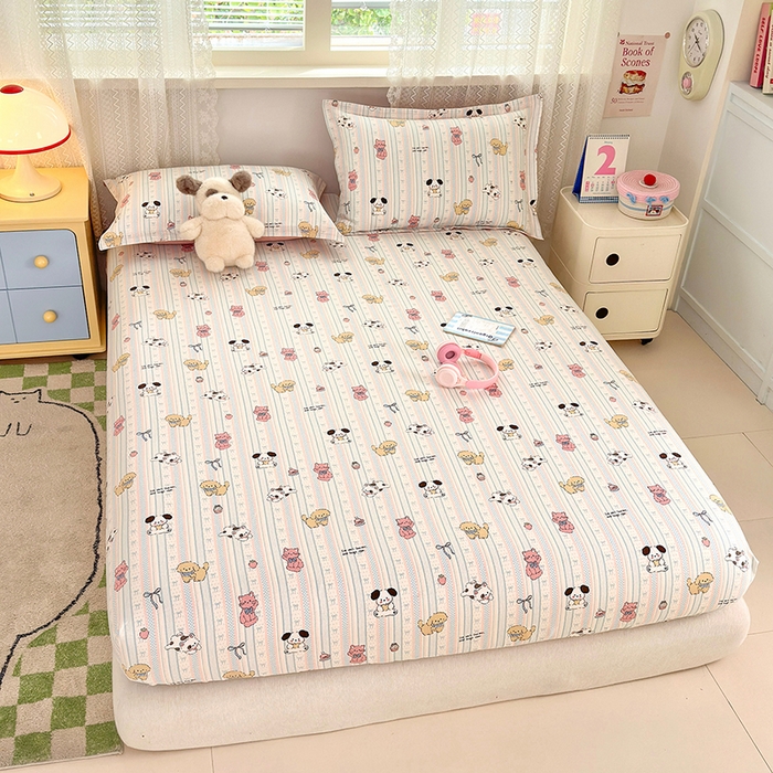 91家纺网 家纺一手货源 找家纺 拾物记 2026新款第一批12868A类全棉单品床笠系列（床笠宽度预留10厘米缩水尺寸, 90x200床笠高度15厘米，适合4-15厘米学生床垫使用，其他尺寸床笠高28cm 适合4-28厘米床垫使