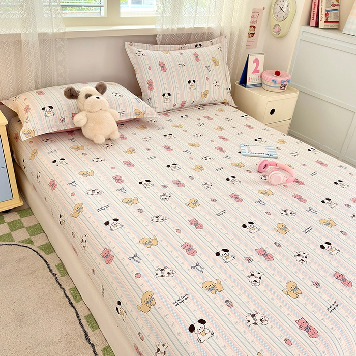 91家纺网 家纺一手货源 找家纺 拾物记 2026新款第一批12868A类全棉单品床笠系列（床笠宽度预留10厘米缩水尺寸, 90x200床笠高度15厘米，适合4-15厘米学生床垫使用，其他尺寸床笠高28cm 适合4-28厘米床垫使