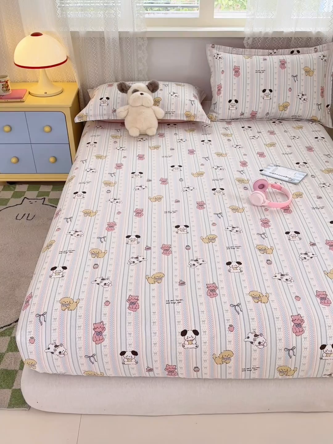 91家纺网 家纺一手货源 找家纺 拾物记 2026新款第一批12868A类全棉单品床笠系列（床笠宽度预留10厘米缩水尺寸, 90x200床笠高度15厘米，适合4-15厘米学生床垫使用，其他尺寸床笠高28cm 适合4-28厘米床垫使