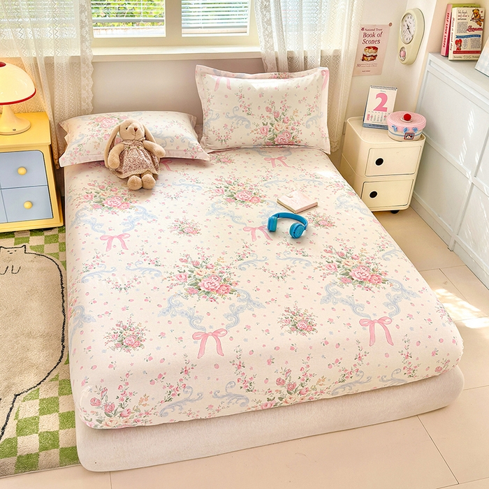 91家纺网 家纺一手货源 找家纺 拾物记 2026新款第一批12868A类全棉单品床笠系列（床笠宽度预留10厘米缩水尺寸, 90x200床笠高度15厘米，适合4-15厘米学生床垫使用，其他尺寸床笠高28cm 适合4-28厘米床垫使