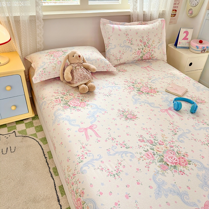 91家纺网 家纺一手货源 找家纺 拾物记 2026新款第一批12868A类全棉单品床笠系列（床笠宽度预留10厘米缩水尺寸, 90x200床笠高度15厘米，适合4-15厘米学生床垫使用，其他尺寸床笠高28cm 适合4-28厘米床垫使