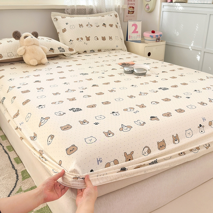 91家纺网 家纺一手货源 找家纺 拾物记 2026新款第一批12868A类全棉单品床笠系列（床笠宽度预留10厘米缩水尺寸, 90x200床笠高度15厘米，适合4-15厘米学生床垫使用，其他尺寸床笠高28cm 适合4-28厘米床垫使