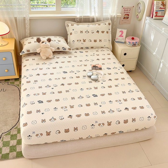 91家纺网 家纺一手货源 找家纺 拾物记 2026新款第一批12868A类全棉单品床笠系列（床笠宽度预留10厘米缩水尺寸, 90x200床笠高度15厘米，适合4-15厘米学生床垫使用，其他尺寸床笠高28cm 适合4-28厘米床垫使