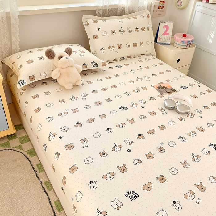 91家纺网 家纺一手货源 找家纺 拾物记 2026新款第一批12868A类全棉单品床笠系列（床笠宽度预留10厘米缩水尺寸, 90x200床笠高度15厘米，适合4-15厘米学生床垫使用，其他尺寸床笠高28cm 适合4-28厘米床垫使