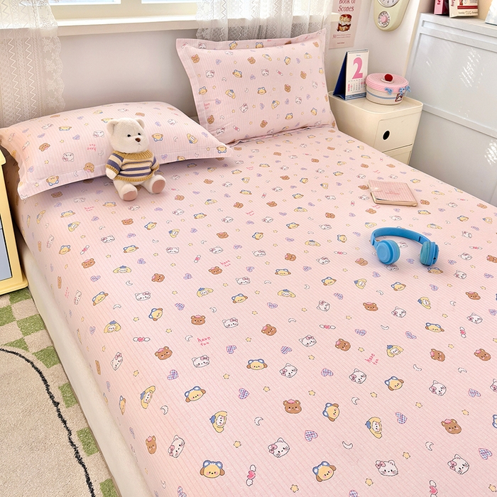 91家纺网 家纺一手货源 找家纺 拾物记 2026新款第一批12868A类全棉单品床笠系列（床笠宽度预留10厘米缩水尺寸, 90x200床笠高度15厘米，适合4-15厘米学生床垫使用，其他尺寸床笠高28cm 适合4-28厘米床垫使