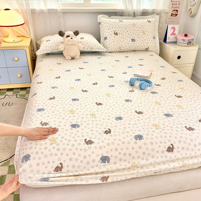 91家纺网 家纺一手货源 找家纺 拾物记 2026新款第一批12868A类全棉单品床笠系列（床笠宽度预留10厘米缩水尺寸, 90x200床笠高度15厘米，适合4-15厘米学生床垫使用，其他尺寸床笠高28cm 适合4-28厘米床垫使