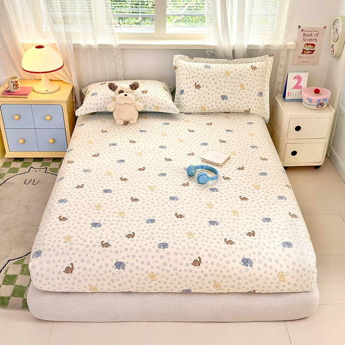 91家纺网 家纺一手货源 找家纺 拾物记 2026新款第一批12868A类全棉单品床笠系列（床笠宽度预留10厘米缩水尺寸, 90x200床笠高度15厘米，适合4-15厘米学生床垫使用，其他尺寸床笠高28cm 适合4-28厘米床垫使