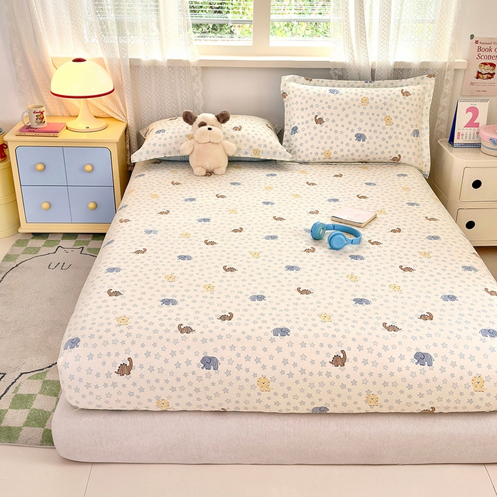 91家纺网 家纺一手货源 找家纺 拾物记 2026新款第一批12868A类全棉单品床笠系列（床笠宽度预留10厘米缩水尺寸, 90x200床笠高度15厘米，适合4-15厘米学生床垫使用，其他尺寸床笠高28cm 适合4-28厘米床垫使