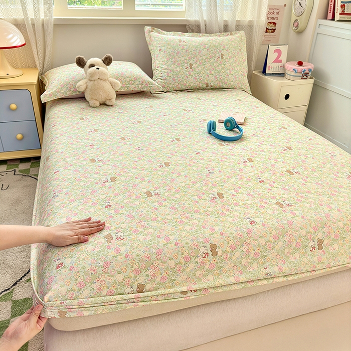 91家纺网 家纺一手货源 找家纺 拾物记 2026新款第一批12868A类全棉单品床笠系列（床笠宽度预留10厘米缩水尺寸, 90x200床笠高度15厘米，适合4-15厘米学生床垫使用，其他尺寸床笠高28cm 适合4-28厘米床垫使