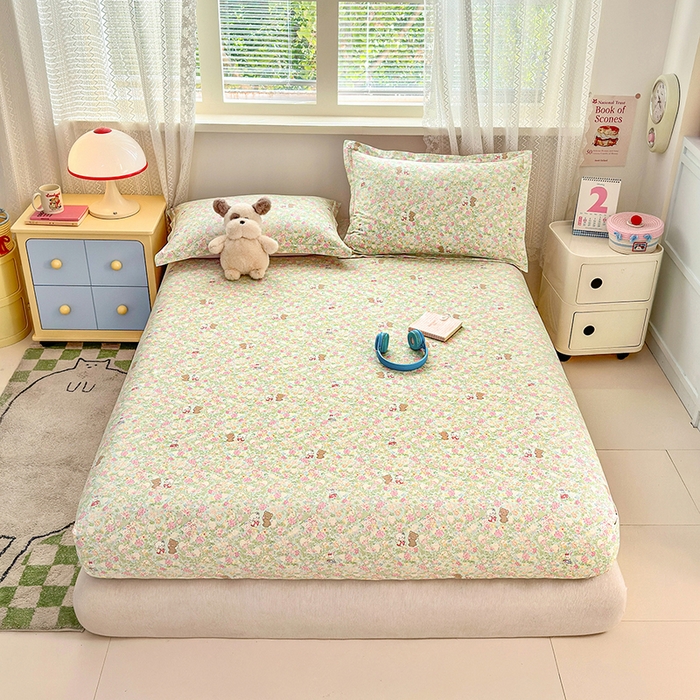 91家纺网 家纺一手货源 找家纺 拾物记 2026新款第一批12868A类全棉单品床笠系列（床笠宽度预留10厘米缩水尺寸, 90x200床笠高度15厘米，适合4-15厘米学生床垫使用，其他尺寸床笠高28cm 适合4-28厘米床垫使