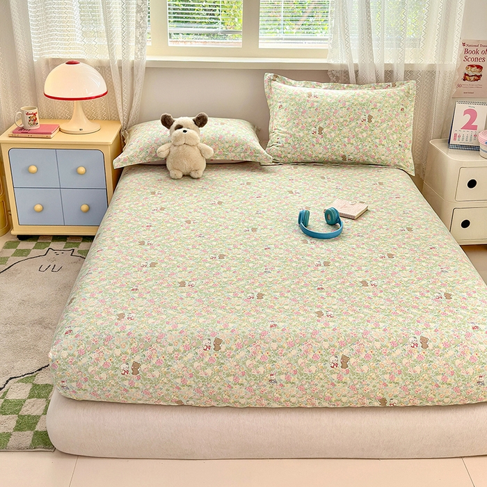 91家纺网 家纺一手货源 找家纺 拾物记 2026新款第一批12868A类全棉单品床笠系列（床笠宽度预留10厘米缩水尺寸, 90x200床笠高度15厘米，适合4-15厘米学生床垫使用，其他尺寸床笠高28cm 适合4-28厘米床垫使