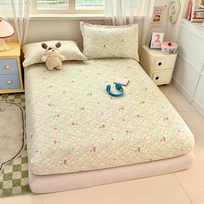 91家纺网 家纺一手货源 找家纺 拾物记 2026新款第一批12868A类全棉单品床笠系列（床笠宽度预留10厘米缩水尺寸, 90x200床笠高度15厘米，适合4-15厘米学生床垫使用，其他尺寸床笠高28cm 适合4-28厘米床垫使