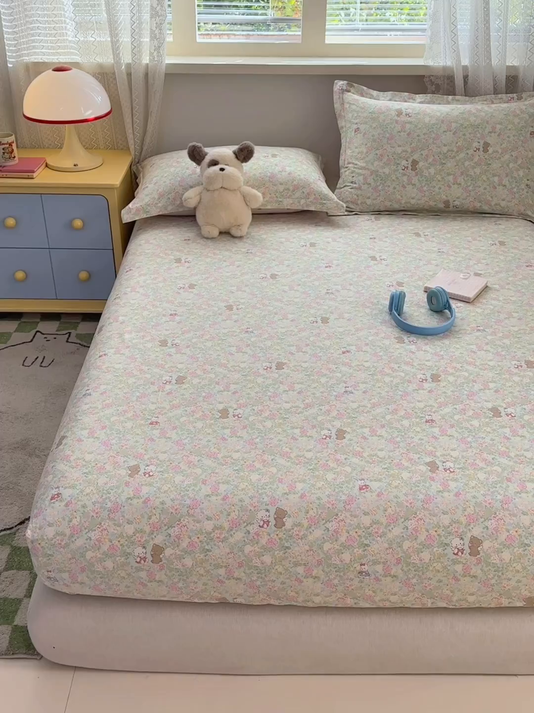 91家纺网 家纺一手货源 找家纺 拾物记 2026新款第一批12868A类全棉单品床笠系列（床笠宽度预留10厘米缩水尺寸, 90x200床笠高度15厘米，适合4-15厘米学生床垫使用，其他尺寸床笠高28cm 适合4-28厘米床垫使