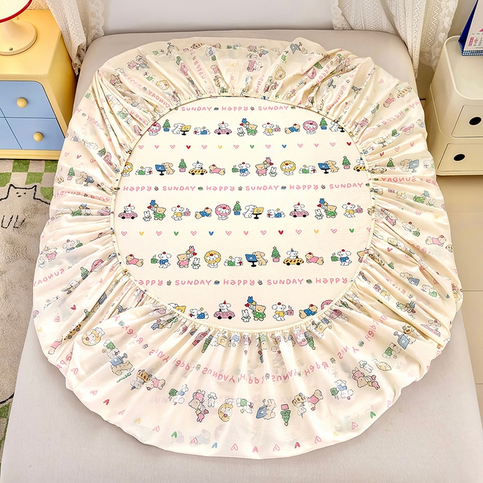 91家纺网 家纺一手货源 找家纺 拾物记 2026新款第一批12868A类全棉单品床笠系列（床笠宽度预留10厘米缩水尺寸, 90x200床笠高度15厘米，适合4-15厘米学生床垫使用，其他尺寸床笠高28cm 适合4-28厘米床垫使