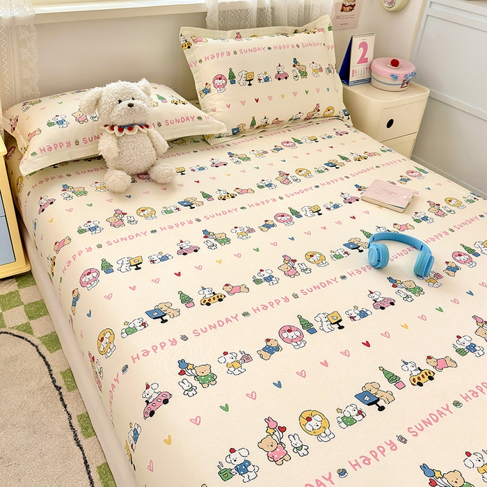 91家纺网 家纺一手货源 找家纺 拾物记 2026新款第一批12868A类全棉单品床笠系列（床笠宽度预留10厘米缩水尺寸, 90x200床笠高度15厘米，适合4-15厘米学生床垫使用，其他尺寸床笠高28cm 适合4-28厘米床垫使