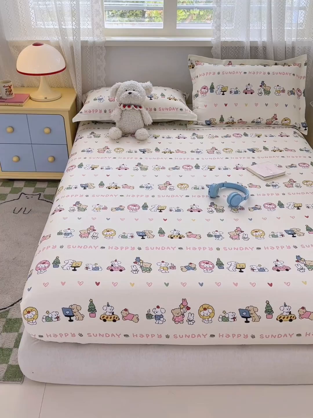 91家纺网 家纺一手货源 找家纺 拾物记 2026新款第一批12868A类全棉单品床笠系列（床笠宽度预留10厘米缩水尺寸, 90x200床笠高度15厘米，适合4-15厘米学生床垫使用，其他尺寸床笠高28cm 适合4-28厘米床垫使