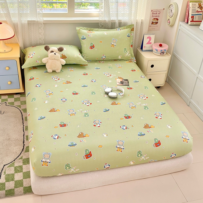 91家纺网 家纺一手货源 找家纺 拾物记 2026新款第一批12868A类全棉单品床笠系列（床笠宽度预留10厘米缩水尺寸, 90x200床笠高度15厘米，适合4-15厘米学生床垫使用，其他尺寸床笠高28cm 适合4-28厘米床垫使