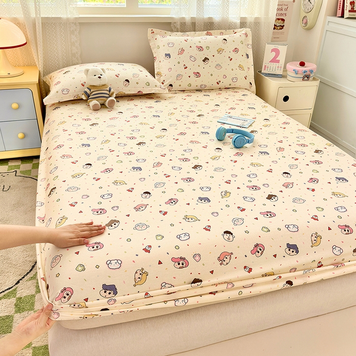 91家纺网 家纺一手货源 找家纺 拾物记 2026新款第一批12868A类全棉单品床笠系列（床笠宽度预留10厘米缩水尺寸, 90x200床笠高度15厘米，适合4-15厘米学生床垫使用，其他尺寸床笠高28cm 适合4-28厘米床垫使