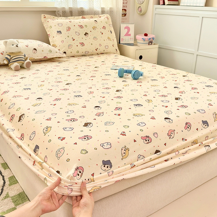 91家纺网 家纺一手货源 找家纺 拾物记 2026新款第一批12868A类全棉单品床笠系列（床笠宽度预留10厘米缩水尺寸, 90x200床笠高度15厘米，适合4-15厘米学生床垫使用，其他尺寸床笠高28cm 适合4-28厘米床垫使