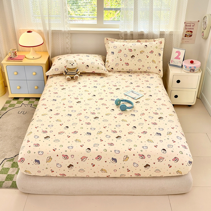 91家纺网 家纺一手货源 找家纺 拾物记 2026新款第一批12868A类全棉单品床笠系列（床笠宽度预留10厘米缩水尺寸, 90x200床笠高度15厘米，适合4-15厘米学生床垫使用，其他尺寸床笠高28cm 适合4-28厘米床垫使