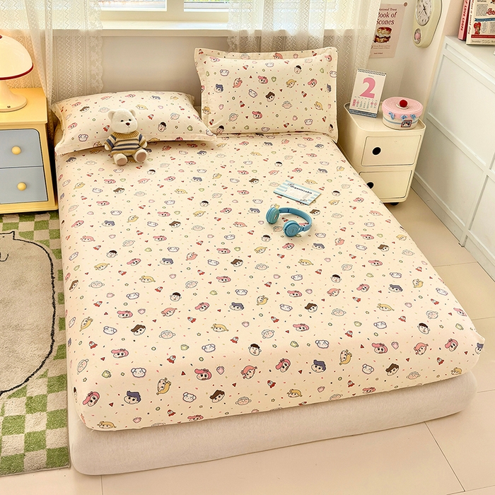 91家纺网 家纺一手货源 找家纺 拾物记 2026新款第一批12868A类全棉单品床笠系列（床笠宽度预留10厘米缩水尺寸, 90x200床笠高度15厘米，适合4-15厘米学生床垫使用，其他尺寸床笠高28cm 适合4-28厘米床垫使