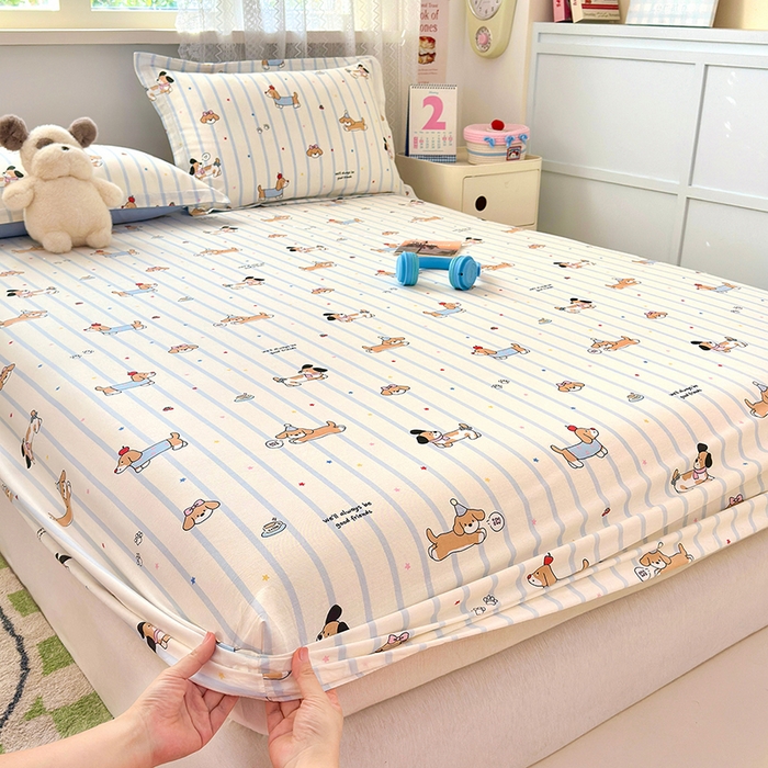 91家纺网 家纺一手货源 找家纺 拾物记 2026新款第一批12868A类全棉单品床笠系列（床笠宽度预留10厘米缩水尺寸, 90x200床笠高度15厘米，适合4-15厘米学生床垫使用，其他尺寸床笠高28cm 适合4-28厘米床垫使